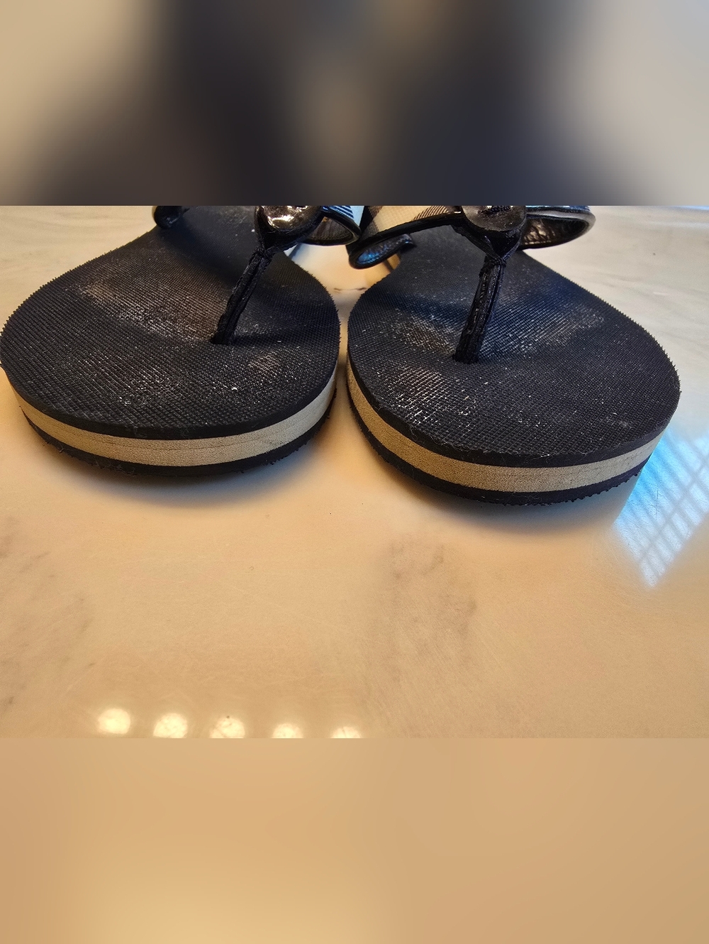 Burberry Black Flip Flops Size 36 - Picture 2 of 10